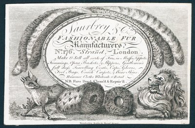 Saubry & Co, moderigtige pelsproducenter, handelskort af English School