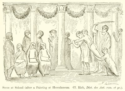 Scene i skolen (efter et maleri på Herculaneum. Jf. Rich, Dict. des Ant. rom. et gr.) af English School