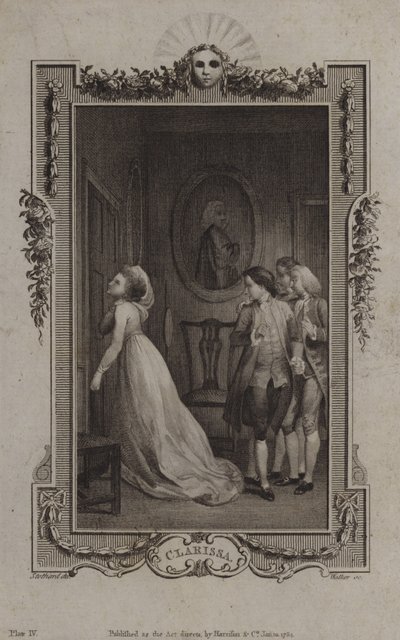 Scene fra Clarissa af Samuel Richardson af English School