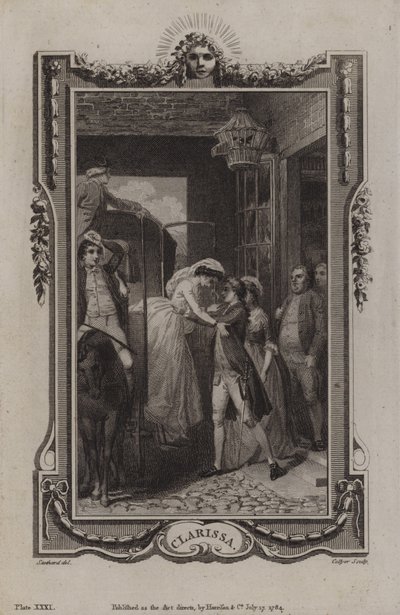 Scene fra Clarissa af Samuel Richardson af English School