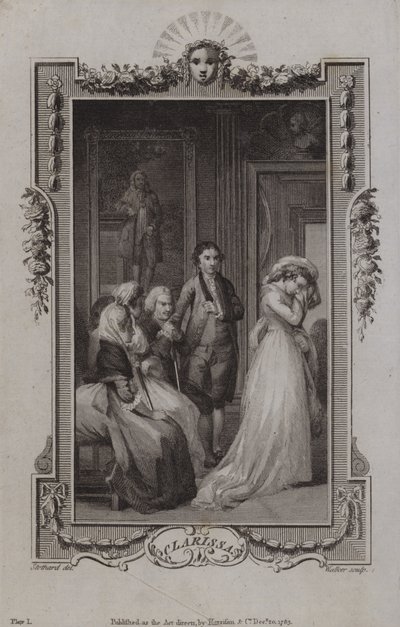 Scene fra Clarissa af Samuel Richardson af English School