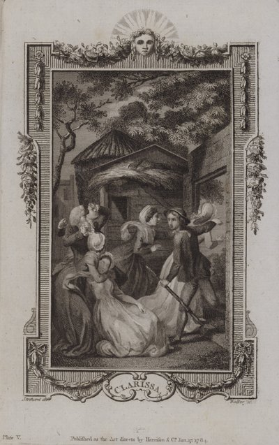 Scene fra Clarissa af Samuel Richardson af English School