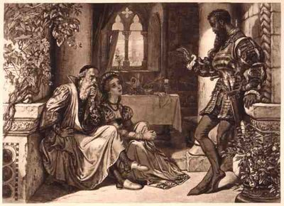 Scene fra Othello, Første akt, scene 3, af William Shakespeare (1564-1616) (stik) af English School