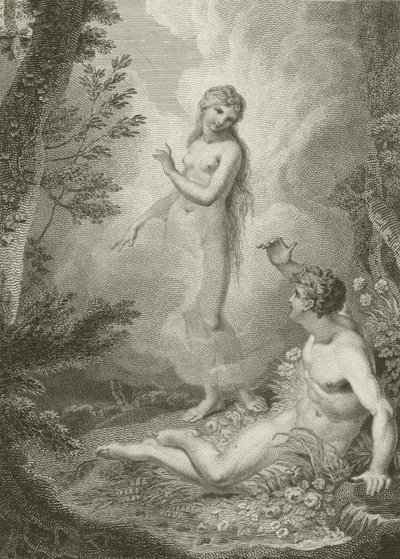 Scene fra Paradise Lost, af John Milton af English School