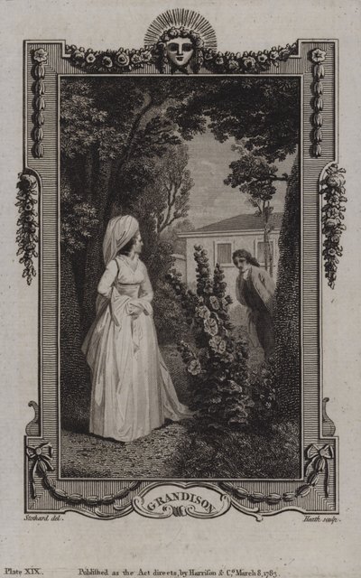 Scene fra The History of Sir Charles Grandison, af Samuel Richardson af English School