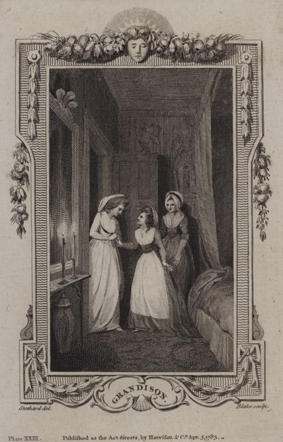 Scene fra The History of Sir Charles Grandison, af Samuel Richardson af English School
