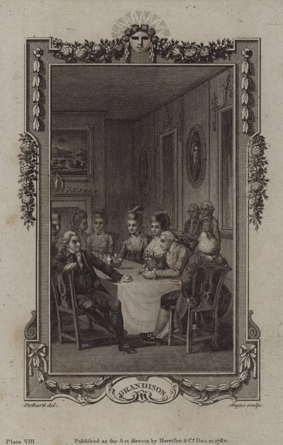 Scene fra The History of Sir Charles Grandison, af Samuel Richardson af English School