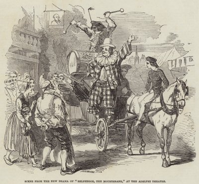Scene fra det nye drama af "Belphegor, The Mountebank," på Adelphi Theatre (gravering) af English School