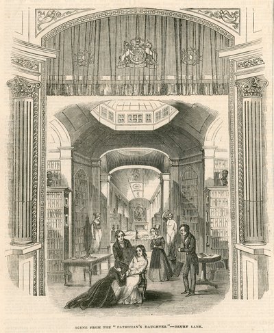 Scene fra stykket The Patricians Daughter, Drury Lane Theatre, London af English School