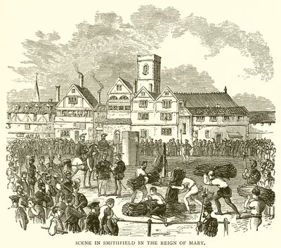 Scene i Smithfield i Reign of Mary af English School