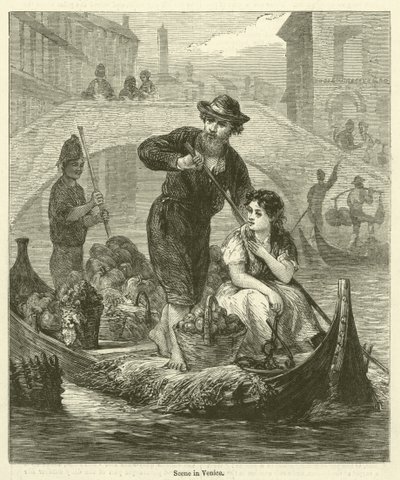 Scene i Venedig (gravering) af English School