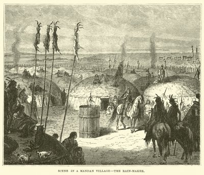 Scene i en Mandan-landsby, Regnmageren af English School