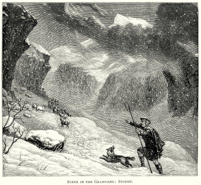 Scene i Grampians: Stormy (kobberstik) af English School