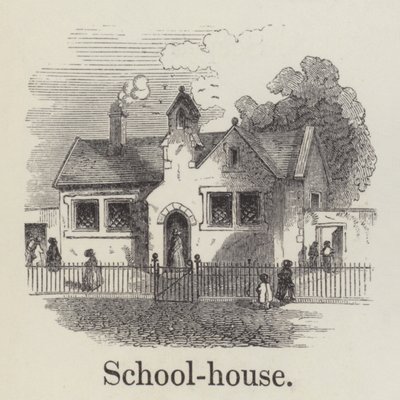 Skolehus (gravering) af English School