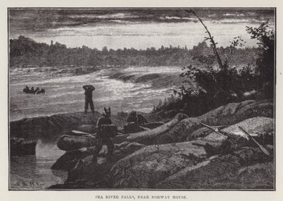 Sea River Falls, nær Norway House (gravering) af English School