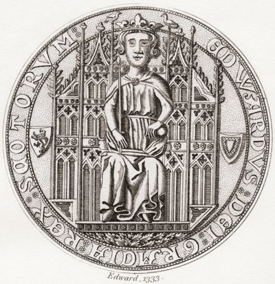Segl af Edward Balliol, ca. 1283-1367. af English School