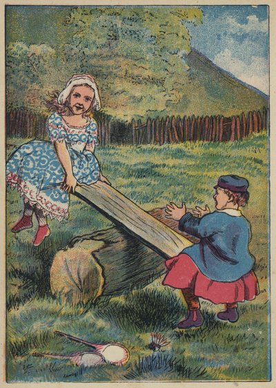 See-Saw, Margery Daw (farvelitografi) af English School