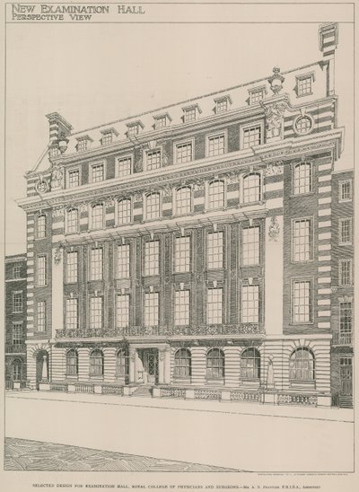 Udvalgt design til eksamenssalen, Royal College of Physicians and Surgeons af English School