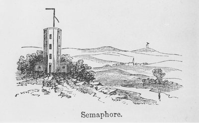 Semafortårn, ca. 1840 (gravering) af English School