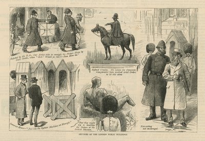 Vagtvagter i London Public Buildings af English School
