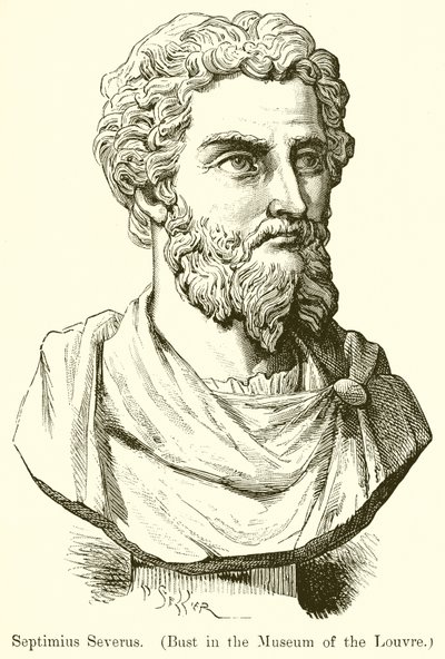 Septimius Severus. (Buste i Louvre-museet) af English School