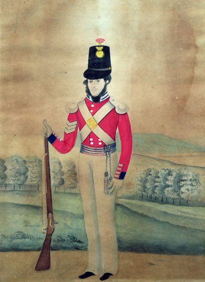 Sergent, British Army, ca. 1815 (wc på papir) af English School