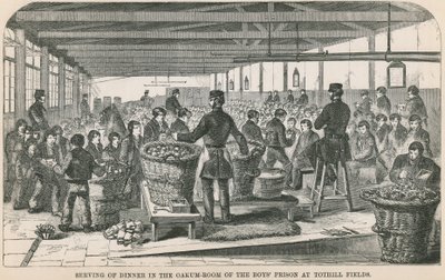 Servering af middag i Oakum Room af English School