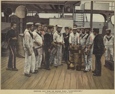 Servering af rom ombord på HMS Camperdown af English School