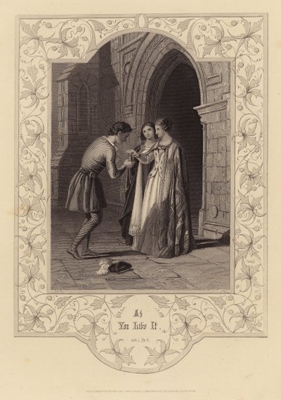 Shakespeare: As You Like It, Act 1, Scene 2 (kobberstik) af English School