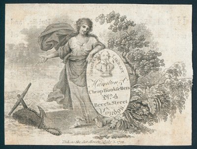 Shakespeare bibliotek, handelskort af English School