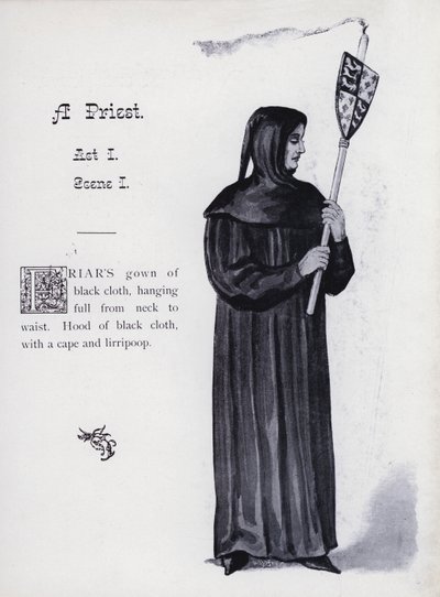 Shakespeares King Richard III: A Priest, Act I, Scene I (litho) af English School