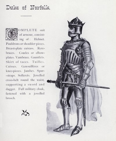 Shakespeares King Richard III: Duke of Norfolk (litho) af English School