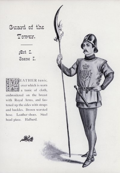 Shakespeares King Richard III: Guard of the Tower, Act I, Scene I (litho) af English School