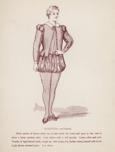 Shakespeares Taming of the Shrew: Lucentio, 2nd Dress (litho) af English School