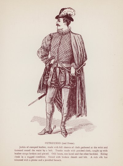 Shakespeares Taming of the Shrew: Petruchio, 2nd Dress (litho) af English School