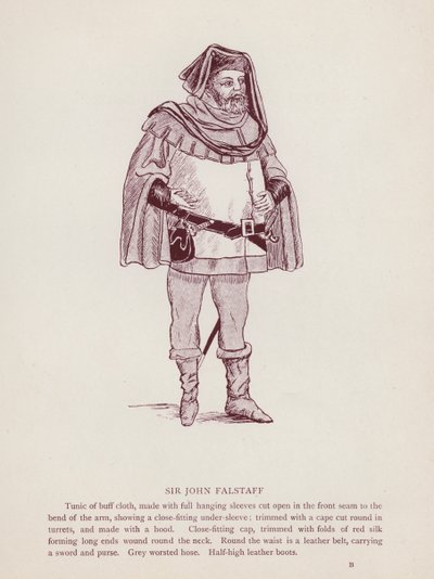 Shakespeares The Merry Wives of Windsor: Sir John Falstaff (litho) af English School