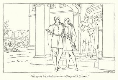 Shakespeares tolvte nat; Orsino sender Viola til Olivia (gravering) af English School