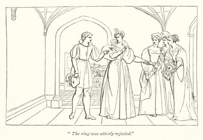 Shakespeares Two Gentlemen Of Verona; Julia afviser ringen (gravering) af English School