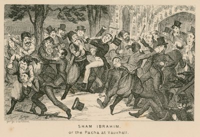 Sham Ibrahim eller Pacha i Vauxhall Gardens, London af English School