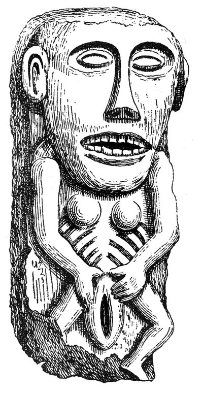 Sheela-na-Gig, fra Ballinahend Castle, Tipperary, Irland af English School