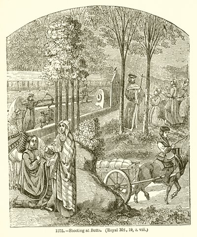 Skyder mod numser. (Royal MS, 19, o. Viii) af English School