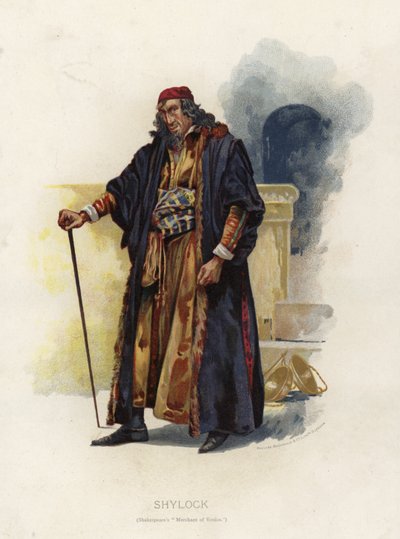 Shylock, fra Shakespeares The Merchant of Venice af English School