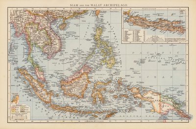 Siam og det malaysiske øhav (farvelitografi) af English School