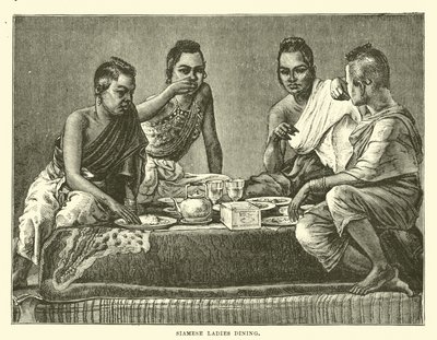Siamese ladies dining  af English School