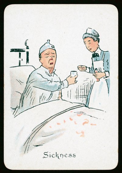 Sygdom (farve litho) af English School