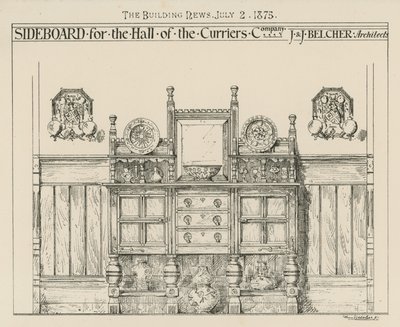 Anrichte für die Halle der Curriers Company von English School