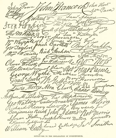 Underskrifter til uafhængighedserklæringen af English School