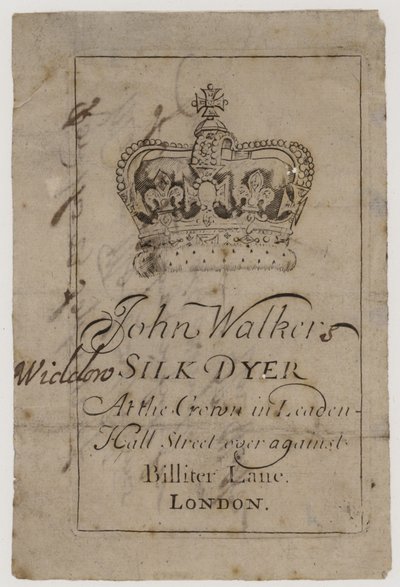 Silk Dyer, John Walker, byttekort af English School