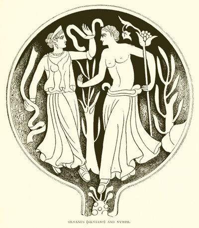 Silvanus (Silviano) og nymfe af English School