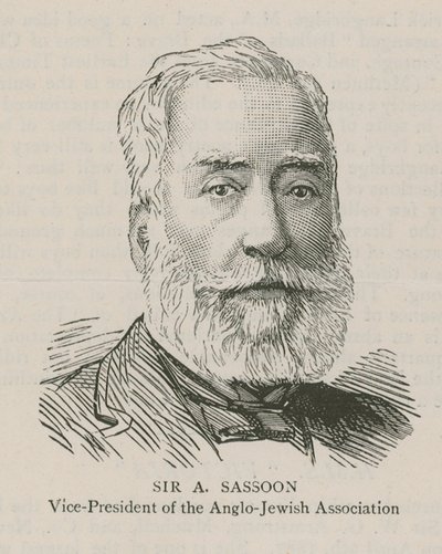 Sir A Sassoon, vicepræsident for Anglo-Jewish Association af English School